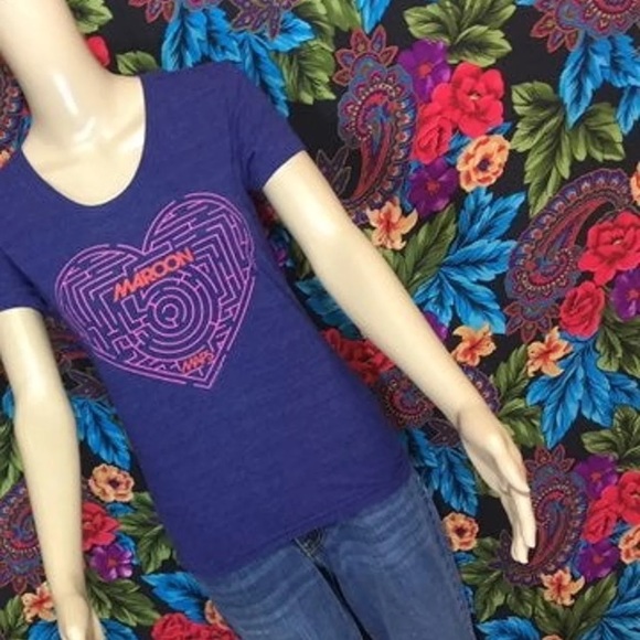 WOMEN'S MAROON 5 BAND SHIRT SMALL TOP AMERICAN APPAREL TRACK SHIRT ADAM LAVINE - Picture 3 of 7